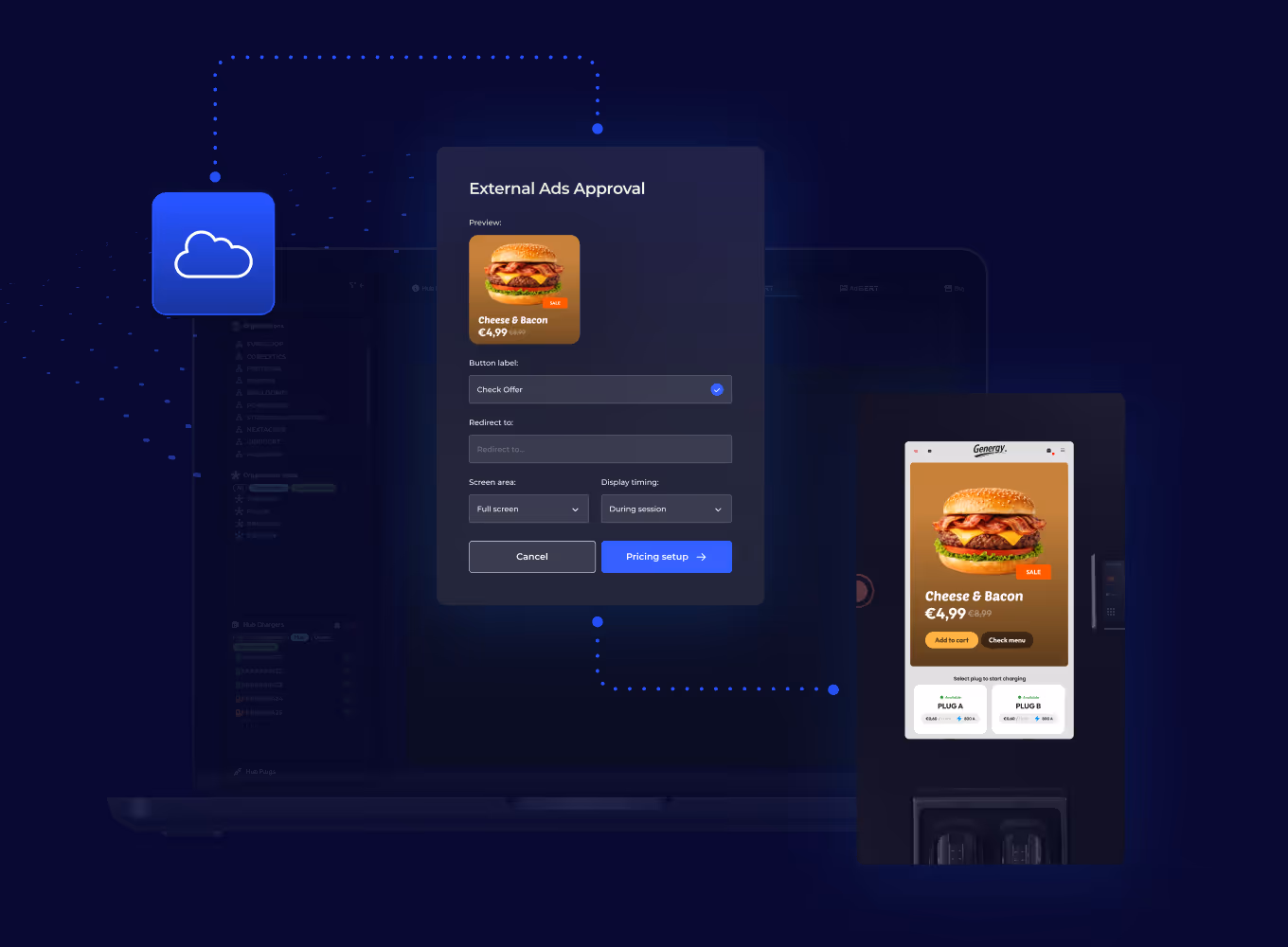 Dashboard managing external ad providers, pricing and approvals