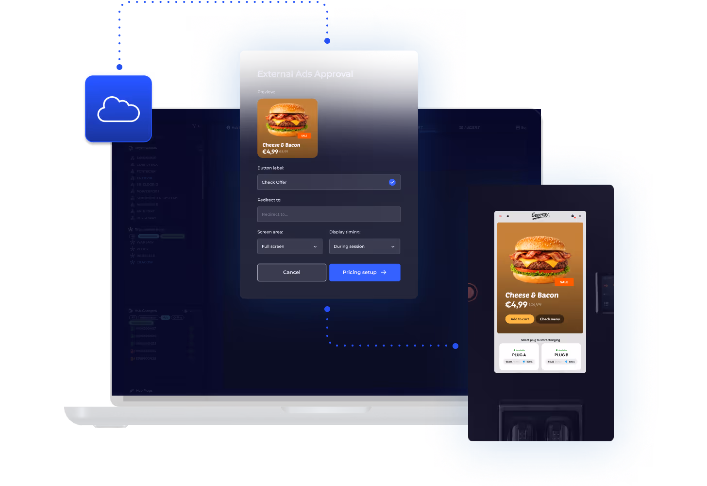 Dashboard managing external ad providers, pricing and approvals