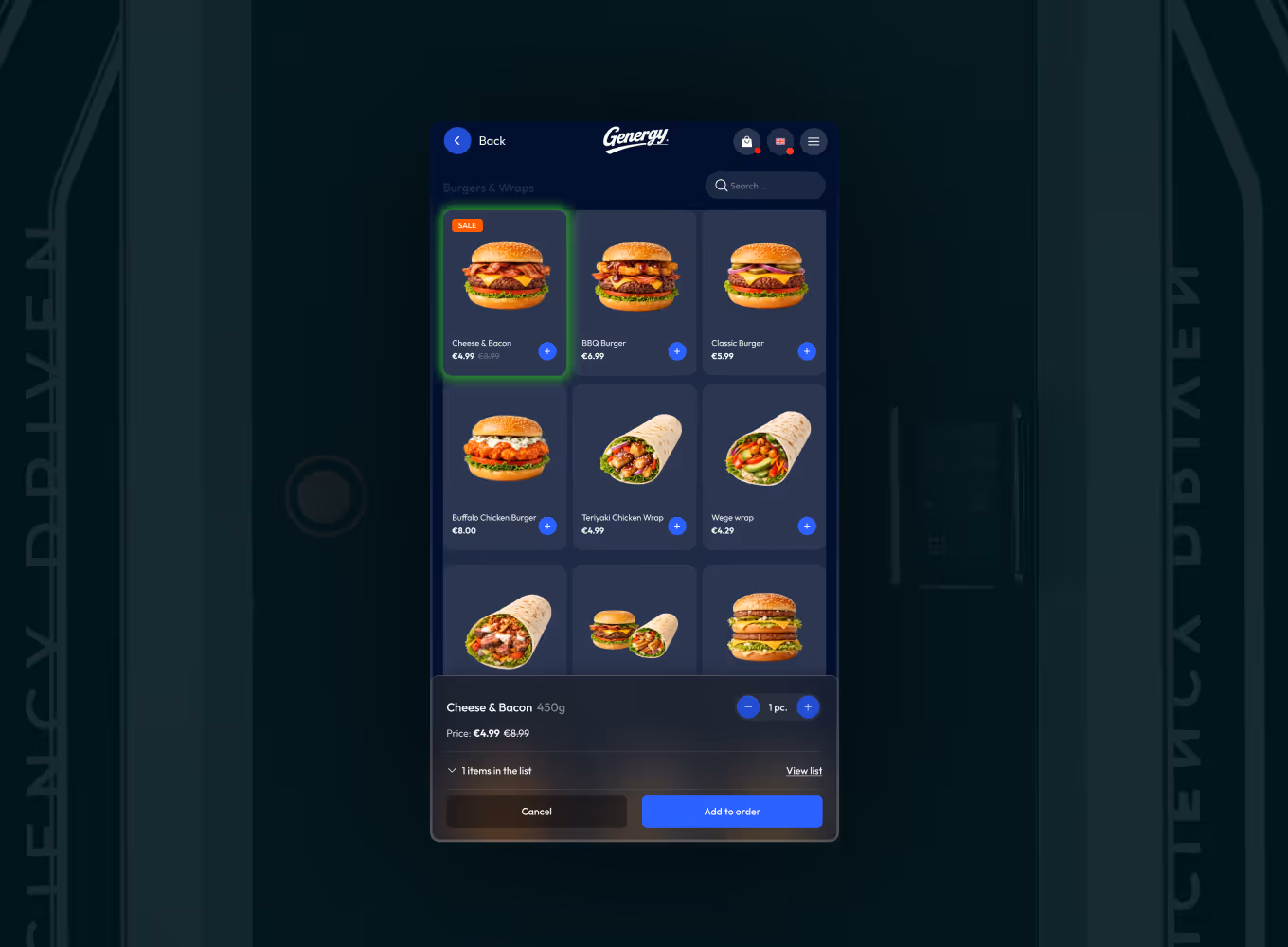 Charger screen where a promotion can be bought directly with one tap