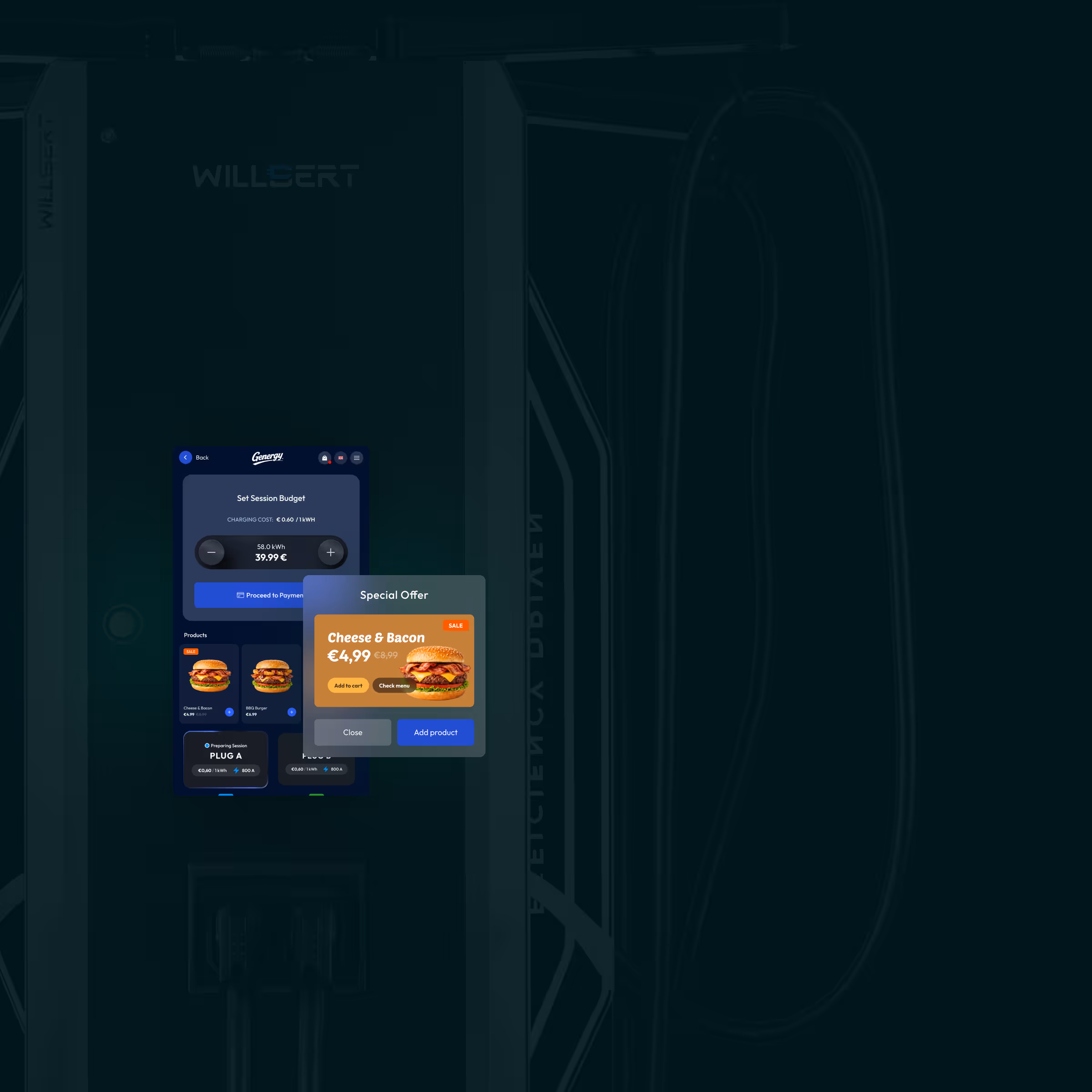 Charger presenting a retail offer partway through an active charging session
